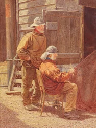 Réparation des filets, Hastings, 1909