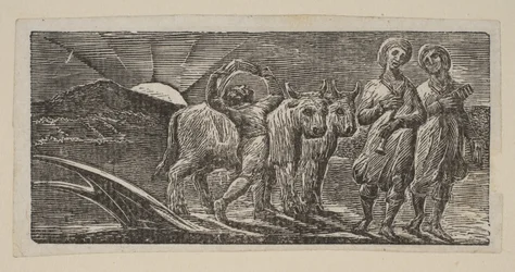 Garçon revenant joyeusement, avec charrue et bœufs, de Pastorales de Virgile de Thornton, 1821