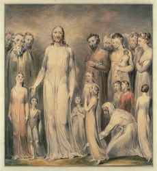 Le Christ guérissant la femme au sang ... (aquarelle)