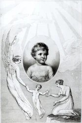 Mary Wollstonecraft Shelley (1797-1851) enfant, gravé par Robert Hartley Cromek (1770-1812) 1805
