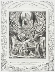 Satan quittant la présence du Seigneur