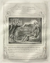 Le Livre de Job : No. 7, Et quand ils levèrent les yeux de loin et ne le reconnurent pas..., 1825