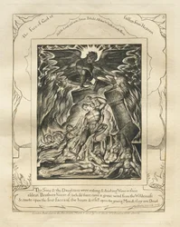 Le Livre de Job : Pl. 3, Tes fils et tes filles mangeaient et buvaient du vin..., 1825