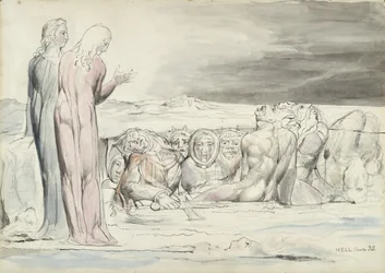 Le Cercle des Traîtres : Frères Alberti, illustration de la Divine Comédie de Dante Alighieri, 1824-27