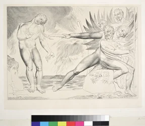 Le cercle des fonctionnaires corrompus : Les démons qui tourmentent Ciampolo, Inferno, Canto XXII, illustration de la "Divine Comédie" de Dante Alighieri