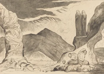 Le Cercle des Falsificateurs : Dante et Virgile se Couvrant le Nez à cause de la Puanteur, 1827
