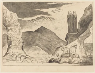 Le Cercle des Falsificateurs; Dante et Virgile se Bouchant le Nez à cause de la Puanteur