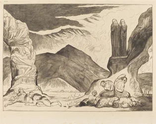 Le Cercle des Falsificateurs; Dante et Virgile se Bouchant le Nez à cause de la Puanteur