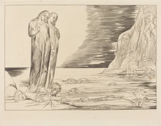 Le cercle des traîtres ; le pied de Dante frappe Bocca degli Abbate