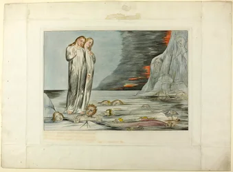 Le cercle des traîtres ; le pied de Dante frappe la Bocca degli Abbate. Enfer, chant XXXII