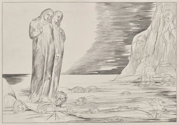 Le cercle des traîtres : Le pied de Dante frappant Bocca degli Abbate, de l