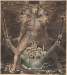 Le grand dragon rouge et la bête surgissant de la mer