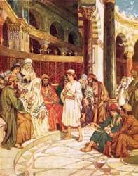 Christ parlant avec les docteurs dans le temple à Jérusalem