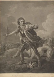 David Garrick en Richard III dans la performance du Drury Lane Theatre, 1759