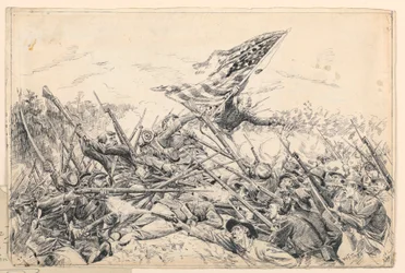 Dessin, le corps de Hancock donne l
