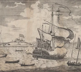 Vue du château William près de Boston en Nouvelle-Angleterre
