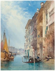 Une gondole sur le Grand Canal, Venise