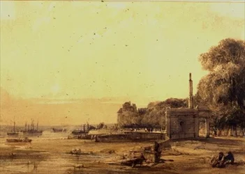 Une vue, possiblement sur la Seine au crépuscule