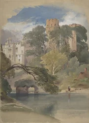 Tour de César, château de Warwick, vers 1850