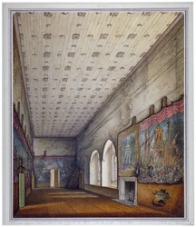 Vue intérieure de la Chambre Peinte, Palais de Westminster, Londres, 1817