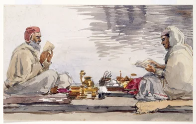 Deux hommes saints lisant le Granth Saheb, Umritsar