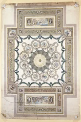 Conception pour le plafond de la bibliothèque à Woburn Abbey