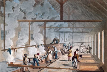 Esclaves travaillant dans la salle d