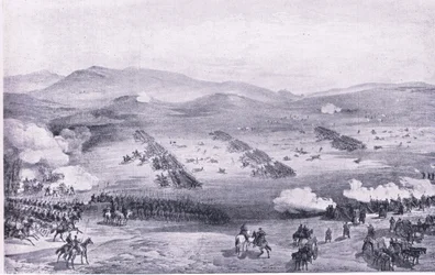 Balaclava, 25 octobre 1854 : La charge de la brigade légère, illustration de British Battles on Land and Sea, 1915