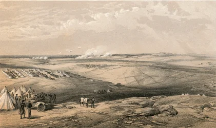 Vue lointaine du quartier général de Lord Raglan avant Sébastopol