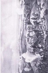 Sébastopol : Une journée chaude sur les batteries, illustration de British Battles on Land and Sea, 1915