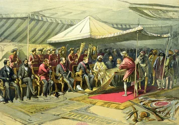 La visite de retour du vice-roi au maharajah de Cachemire, 1863