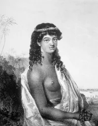 Jeune fille des îles Sandwich Hawaii, c1826
