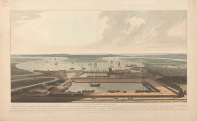 Vue des docks de la Compagnie des Indes orientales
