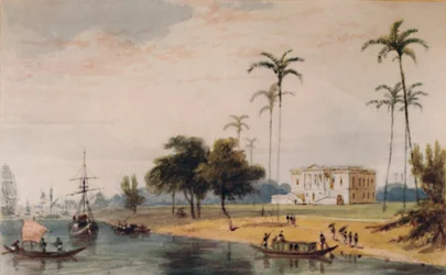Dans la maison de jardin Reach, Calcutta, vers 1786-1791, 1935