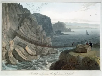 Le Pont de Corde près du Phare, Holyhead, Anglesey, Pays de Galles, 1829