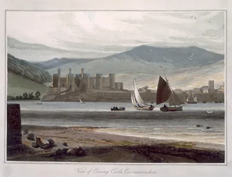 Vue du château de Conway, Caernarvonshire, de 
