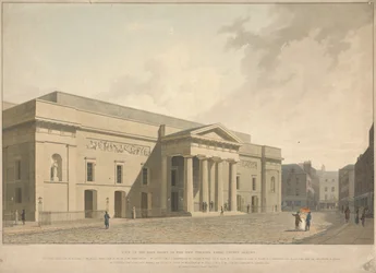 Vue de la façade est du nouveau Theatre Royal Covent Garden