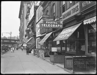 Panneau de télégraphe postal, 1906 Broadway, New York City, 18 août 1916