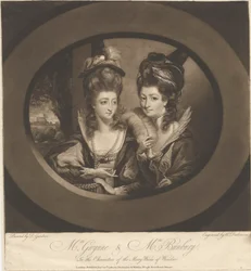 Mme Gwynne et Mme Bunbury dans les personnages des Joyeuses Commères de Windsor