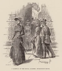 Une porte de la Royal Academy, Burlington House (gravure)