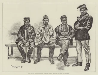 Quelques résidents de la maison des étrangers pour Asiatiques, Africains et insulaires du Pacifique