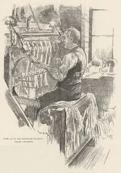 Travail à un ancien métier à tisser à main, Leicester