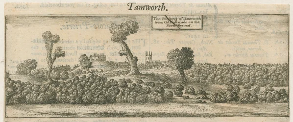 Tamworth - Panorama : gravure sur cuivre, nd [XVIIe siècle]