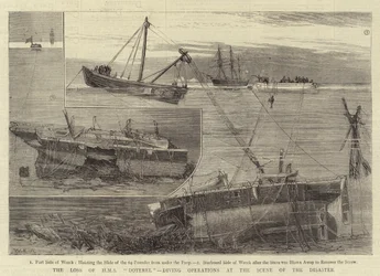 La perte du HMS Doterel, opérations de plongée sur le lieu du désastre