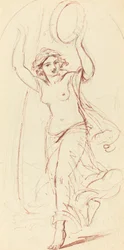 Femme dansante avec un tambourin