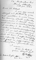 Une lettre de William Etty, 17 janvier 1844