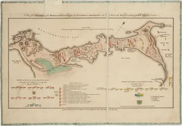 Plan des opérations des forces britanniques en Égypte du débarquement dans la baie d