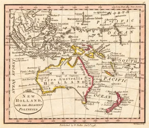 Australie et Nouvelle-Zélande. Nouvelle-Hollande. Carte.