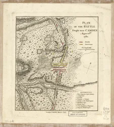 Plan de la bataille près de Camden, 16 août