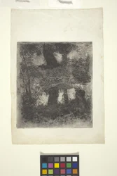 Paysage avec faune et piscine (paysage reflété)